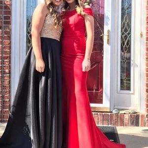 Red Sherri Hill Long Prom Dress